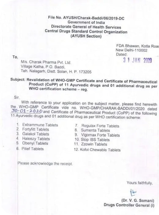 Certificate Of Good Manufacturing Practices